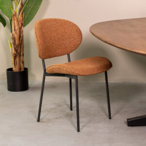 LABEL51 Eetkamerstoel Senn - Coral - Royal Boucle - Zwart Metaal