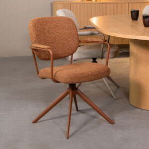LABEL51 Eetkamerstoel Basel - Coral - Royal Boucle - Rust Metaal