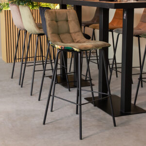 LABEL51 Barkruk Bistro - Multicolor - Fluweel - Hoog