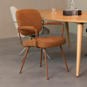 LABEL51 Eetkamerstoel Lausanne - Coral - Royal Boucle - Rust Metaal
