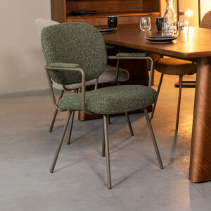 LABEL51 Eetkamerstoel Lausanne - Forest - Royal Boucle - Forest Metaal