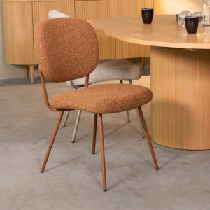 LABEL51 Eetkamerstoel Singapore - Coral - Royal Boucle - Rust Metaal