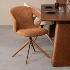 LABEL51 Eetkamerstoel Zurich coral royal boucle rust metaal kopen