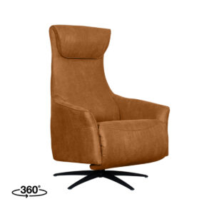 LABEL51 Fauteuil Lund - Cognac - Kunstleder - 2-Motorig - Met Massagefunctie