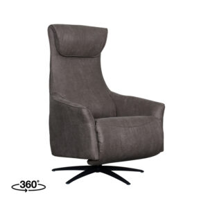 LABEL51 Fauteuil Lund - Antraciet - Kunstleder - 2-Motorig - Met Massagefunctie