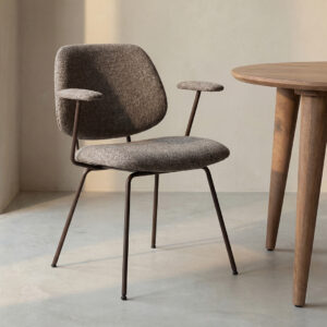 LABEL51 Eetkamerstoel Loreto - Mushroom - Royal Boucle - Brons Metaal