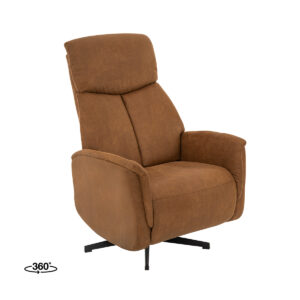 LABEL51 Fauteuil Aarhus - Cognac - Micro Suede - 2-Motorig