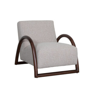 LABEL51 Fauteuil Viggo - Naturel - Royal Boucle - Walnoot Hout