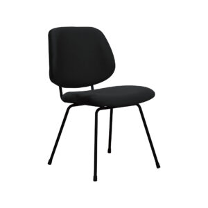 LABEL51 Eetkamerstoel Bello - Zwart - Fluweel - Zwart Metaal