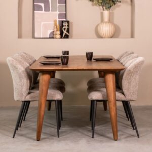 LABEL51 Eetkamertafel Fly - Nature Smooth - Mangohout - 160 cm