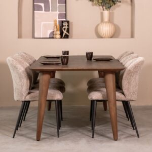 LABEL51 Eetkamertafel Fly - Espresso - Mangohout - 160 cm
