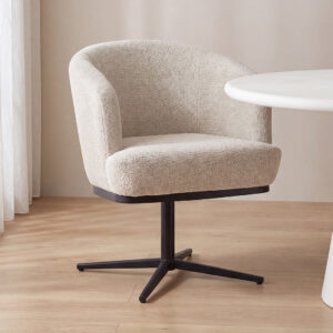 LABEL51 Eetkamerstoel Cannes naturel royal boucle zwart metaal kopen