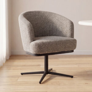 LABEL51 Eetkamerstoel Cannes mushroom royal boucle zwart metaal kopen