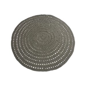 LABEL51 Vloerkleden Knitted army katoen 150x150 cm rond kopen