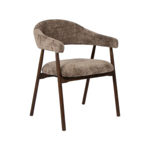 LABEL51 Eetkamerstoel Maren taupe cremona walnoot hout kopen