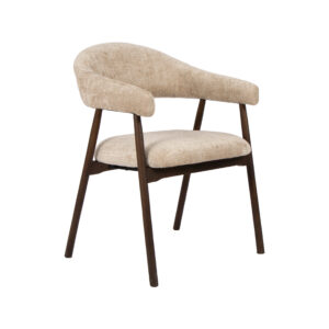 LABEL51 Eetkamerstoel Maren beige cremona walnoot hout kopen