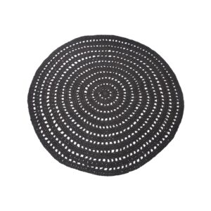 LABEL51 Vloerkleden Knitted zwart katoen 150x150 cm rond kopen