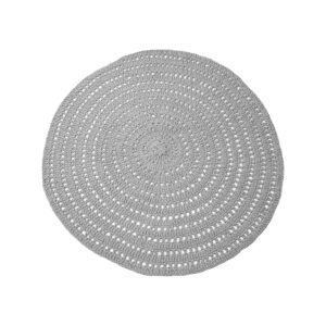 LABEL51 Vloerkleden Knitted grijs katoen 150x150 cm rond kopen