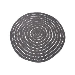 LABEL51 Vloerkleden Knitted antraciet katoen 150x150 cm rond kopen