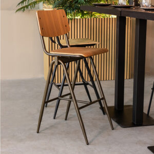 LABEL51 Barkruk Solid walnoot hout hoog kopen